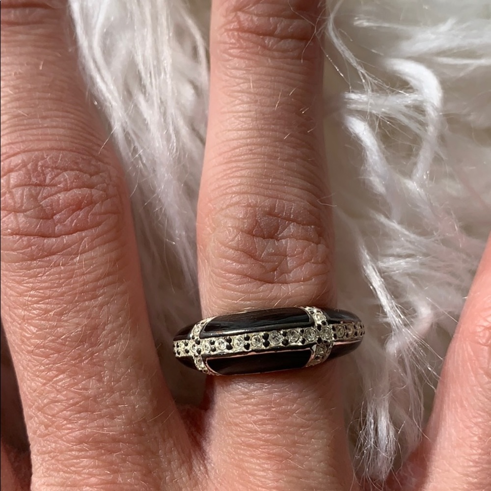 Silver and black Ring